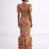 Rosario | Abito Lungo Floreale in Chiffon