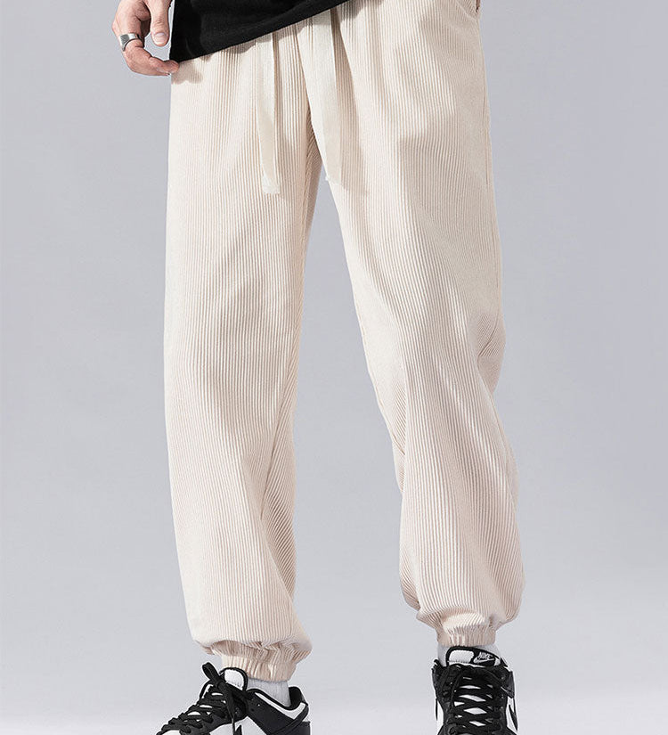 Adjustable Waist Corduroy Joggers