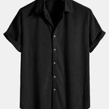 Short-Sleeved Corduroy Button Up Shirt & Shorts