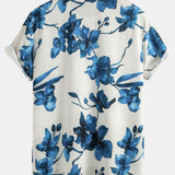 Floral Ink Print Button-Up Shirt