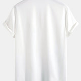 Stand Collar Shirt with Ink Landscape Artwork