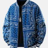 Paisley Patterned Baseball Jacket