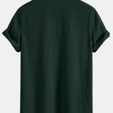 Textured V-Neck Shirt with Wrinkle Detail