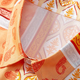 Button-Up Shirt with Paisley Border Design