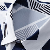 Geometric Color Block Button-Up Shirt with Matching Swim Shorts