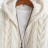 Geometric Jacquard Zip-Up Teddy Jacket