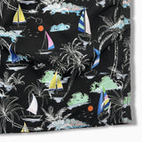 Palm Tree and Sailboat Pattern Swim Shorts