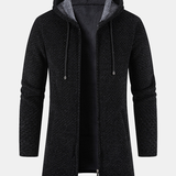 Textured Hooded Sweater with Long Line Design & Corduroy Cargo Pants