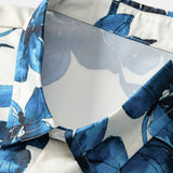 Floral Ink Print Button-Up Shirt