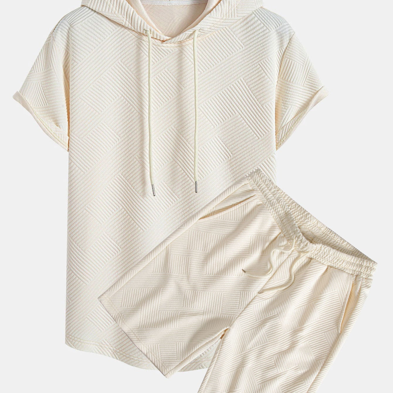 Striped Jacquard Hoodie and Shorts Set