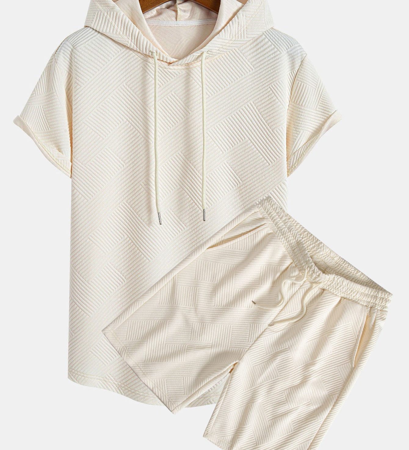 Striped Jacquard Hoodie and Shorts Set