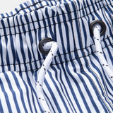 Textured Stand Collar Shirt with Striped Swim Shorts