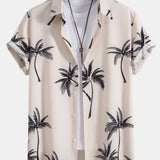Button-Up Shirt with Palm Tree Print