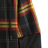 Checked Hooded Shirt with Drawstring