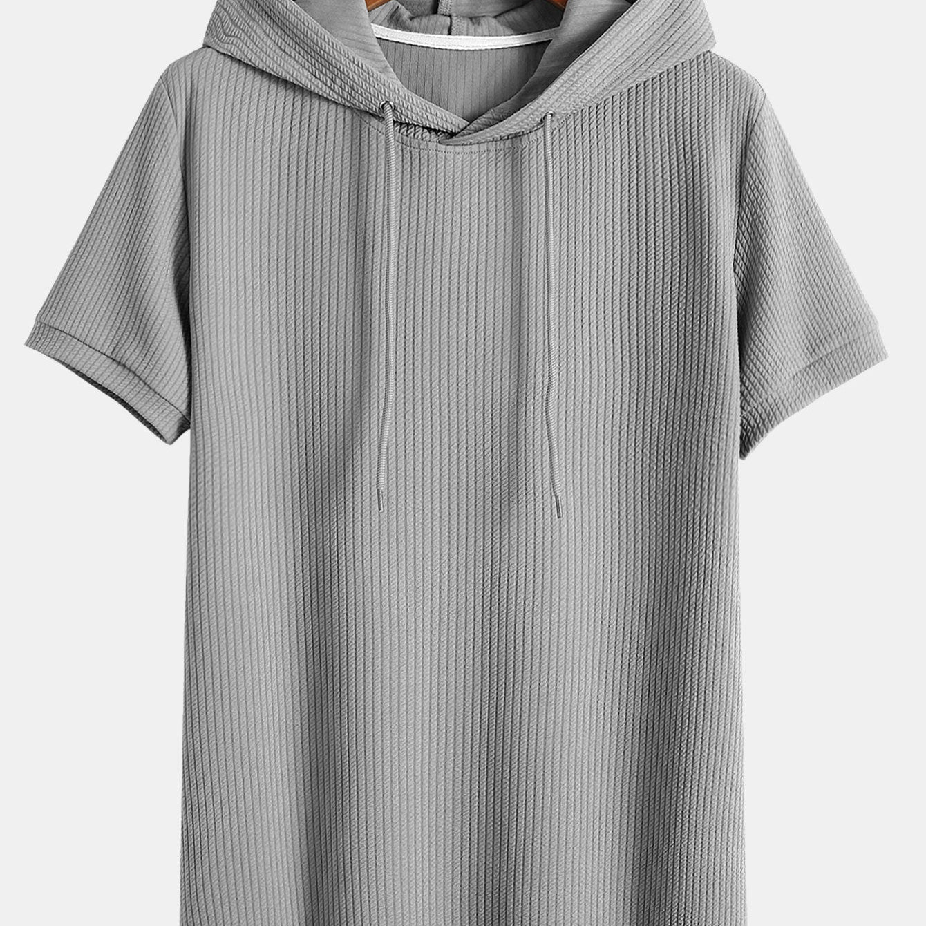 Ribbed Hooded T-Shirt for a Muscle Fit