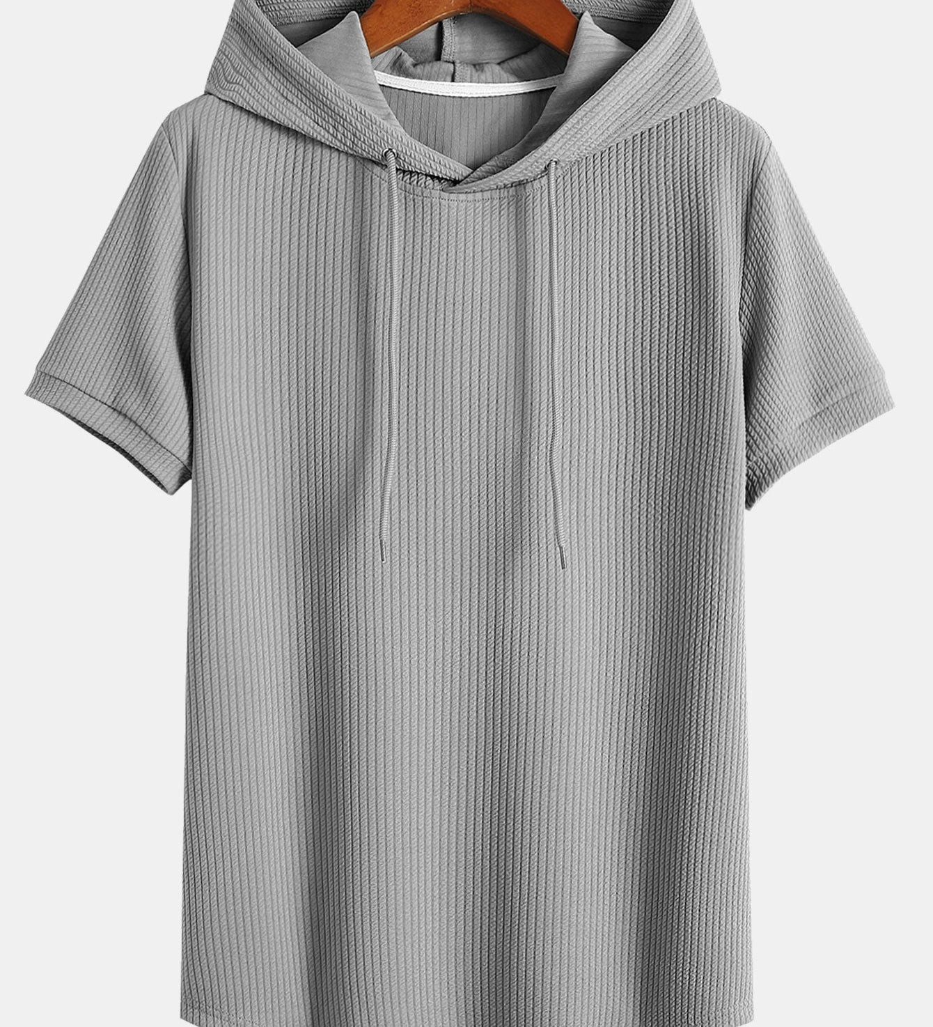 Ribbed Hooded T-Shirt for a Muscle Fit
