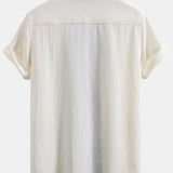 Textured Two-Tone Cuban Shirt
