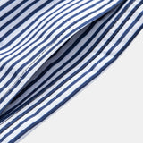 Palm Tree Print Button-Up Shirt with Striped Swim Shorts