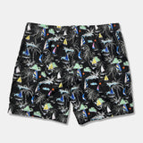 Palm Tree and Sailboat Pattern Swim Shorts