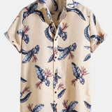 Tropical Print Button-Up Shirt