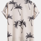 Button-Up Shirt with Palm Tree Print