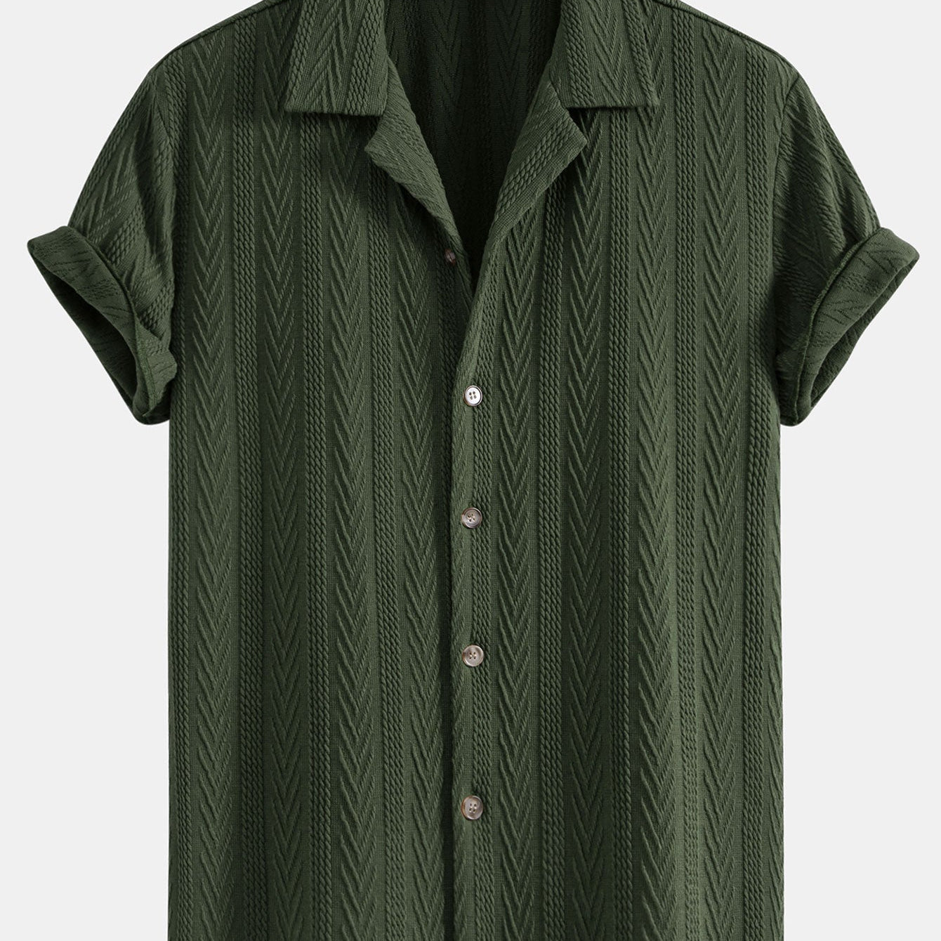 Textured Jacquard Cuban-Style Shirt