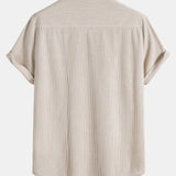 Short-Sleeved Corduroy Button Up Shirt & Shorts
