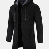 Textured Hooded Sweater with Long Line Design & Corduroy Cargo Pants