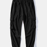 Waffle Knit Hooded T-Shirt with Arc Hem & Drawstring Corduroy Cargo Joggers