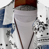 Paisley Print Button-Up Shirt with Matching Swim Shorts - Unique Pattern Design