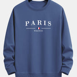 Relaxed Fit Paris Print Crew Neck Sweatshirt and Jogger Pants