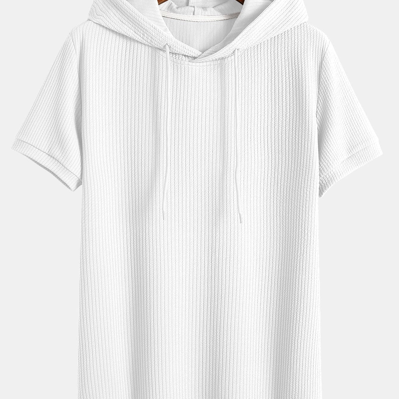 Ribbed Hooded T-Shirt for a Muscle Fit