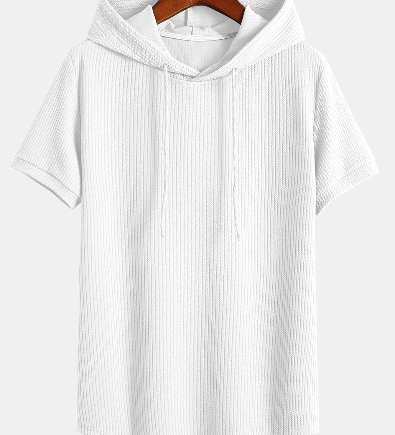 Ribbed Hooded T-Shirt for a Muscle Fit
