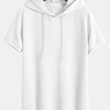 Ribbed Hooded T-Shirt for a Muscle Fit
