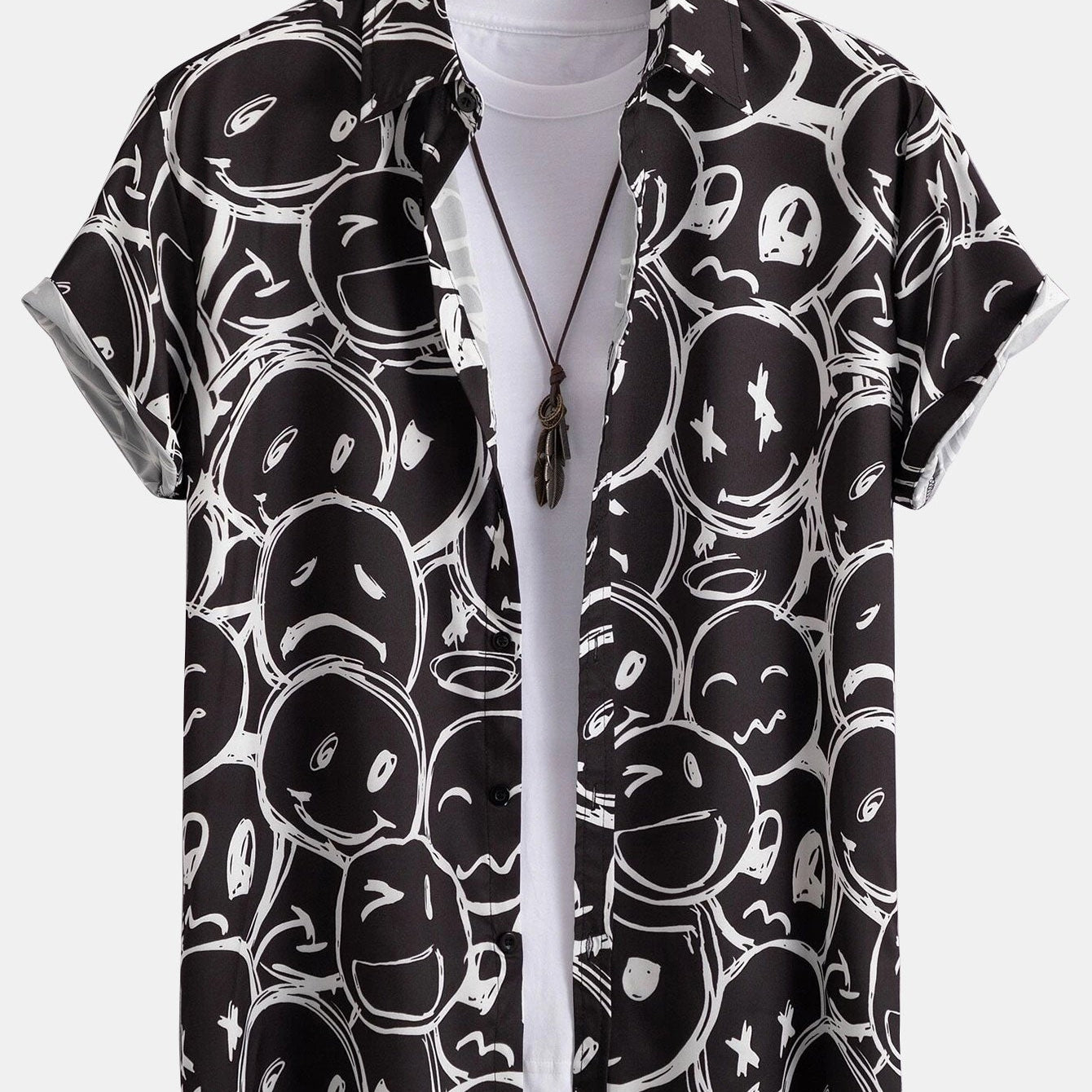 Smiley Face Button-Up Shirt