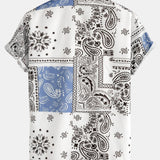 Paisley Print Button-Up Shirt with Matching Swim Shorts - Unique Pattern Design