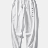 Relaxed Fit Paris Print Crew Neck Sweatshirt and Jogger Pants
