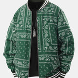 Paisley Patterned Baseball Jacket