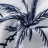 Island-Inspired Sailing Print Button-Up Shirt & Vertical Stripe Drawstring Swim Shorts