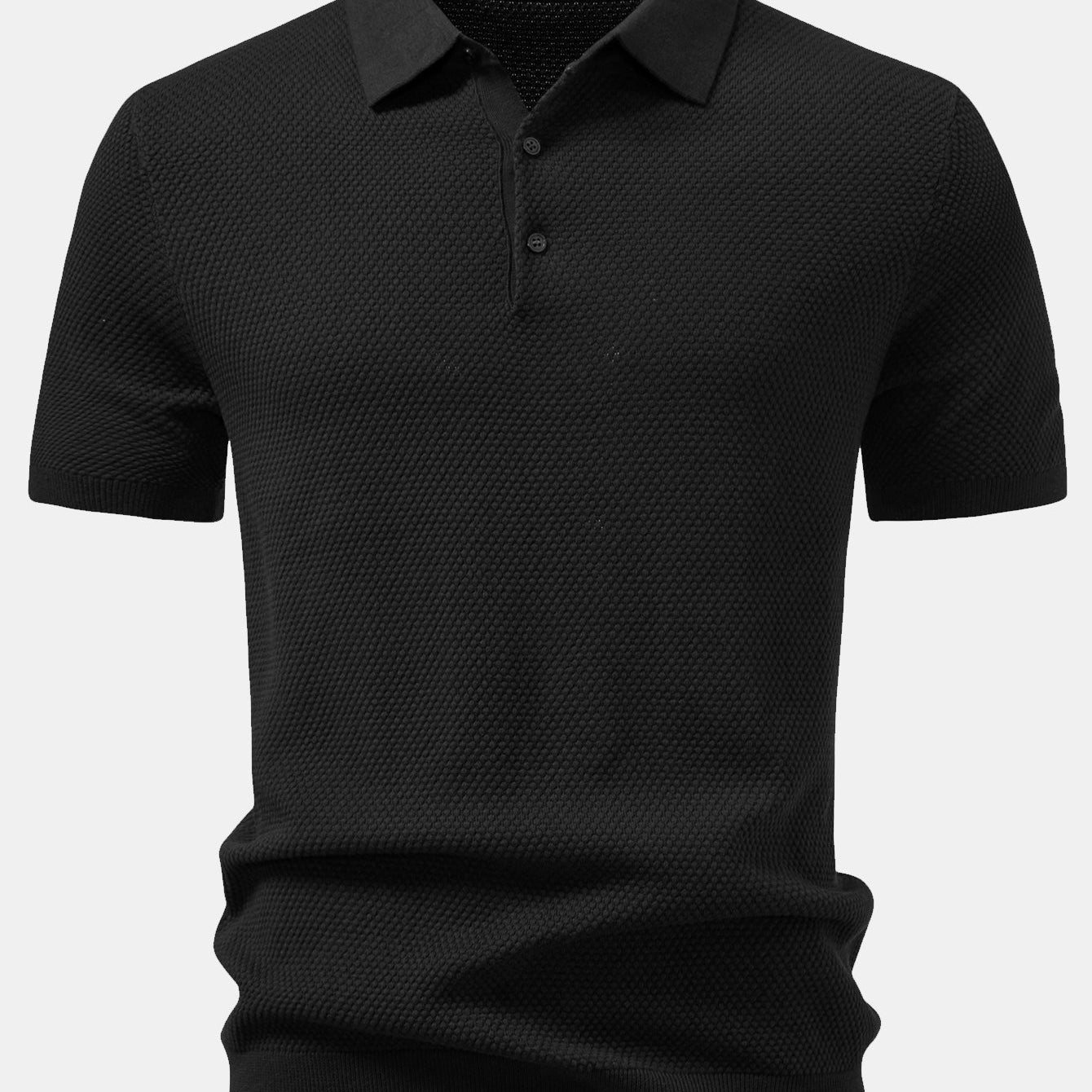 Pineapple Pattern Knit Polo Shirt