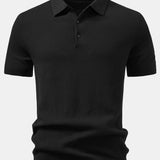 Pineapple Pattern Knit Polo Shirt
