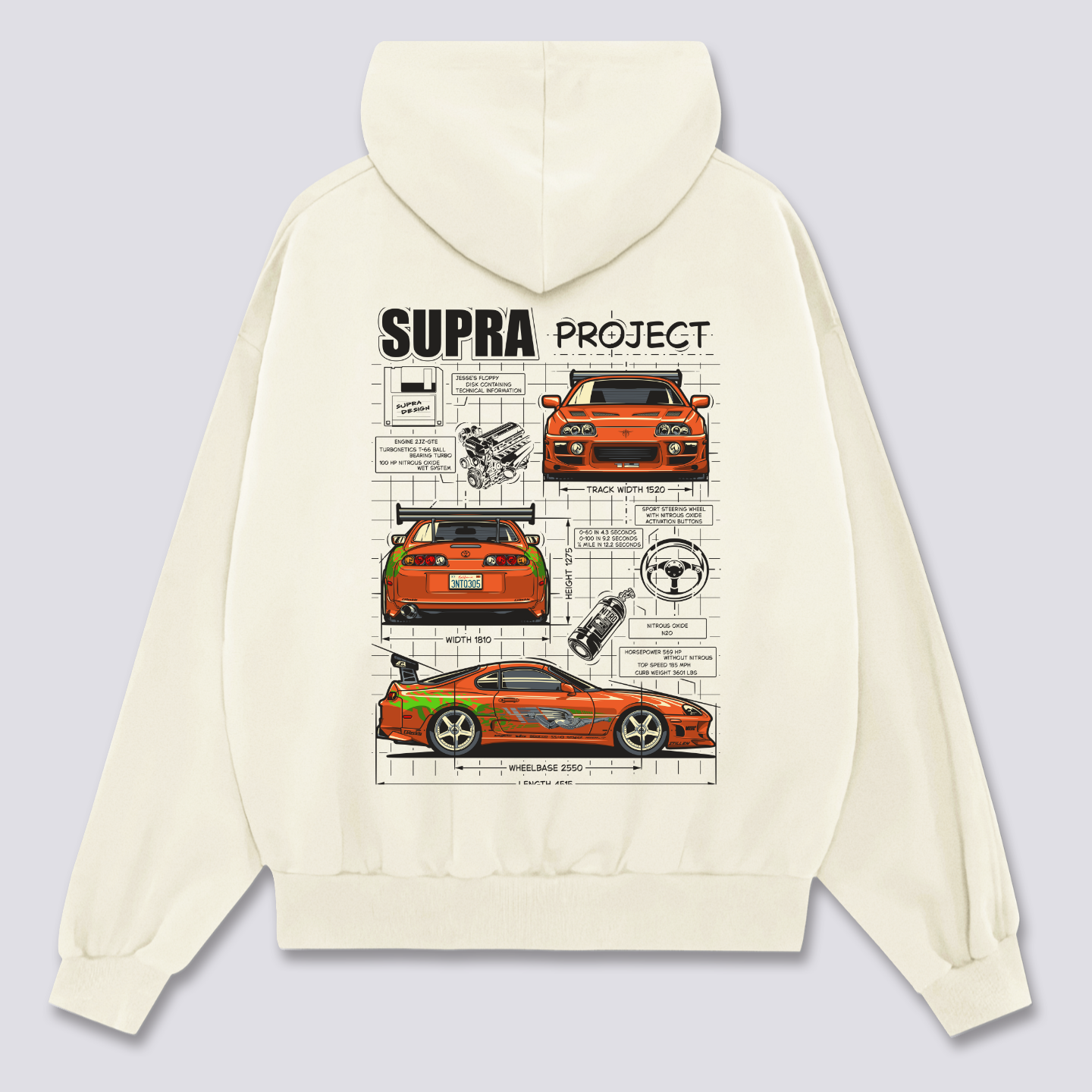 Supra projekto džemperis su gobtuvu