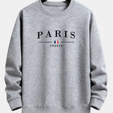 Relaxed Fit Paris Print Crew Neck Sweatshirt and Jogger Pants