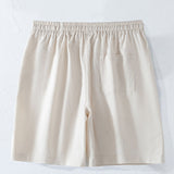 Waffle Textured Button-Up Shirt & Linen-Cotton Blend Drawstring Shorts