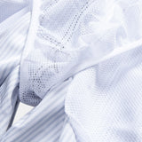 Linen-Style Cotton Button-Up Shirt with Striped Swim Shorts