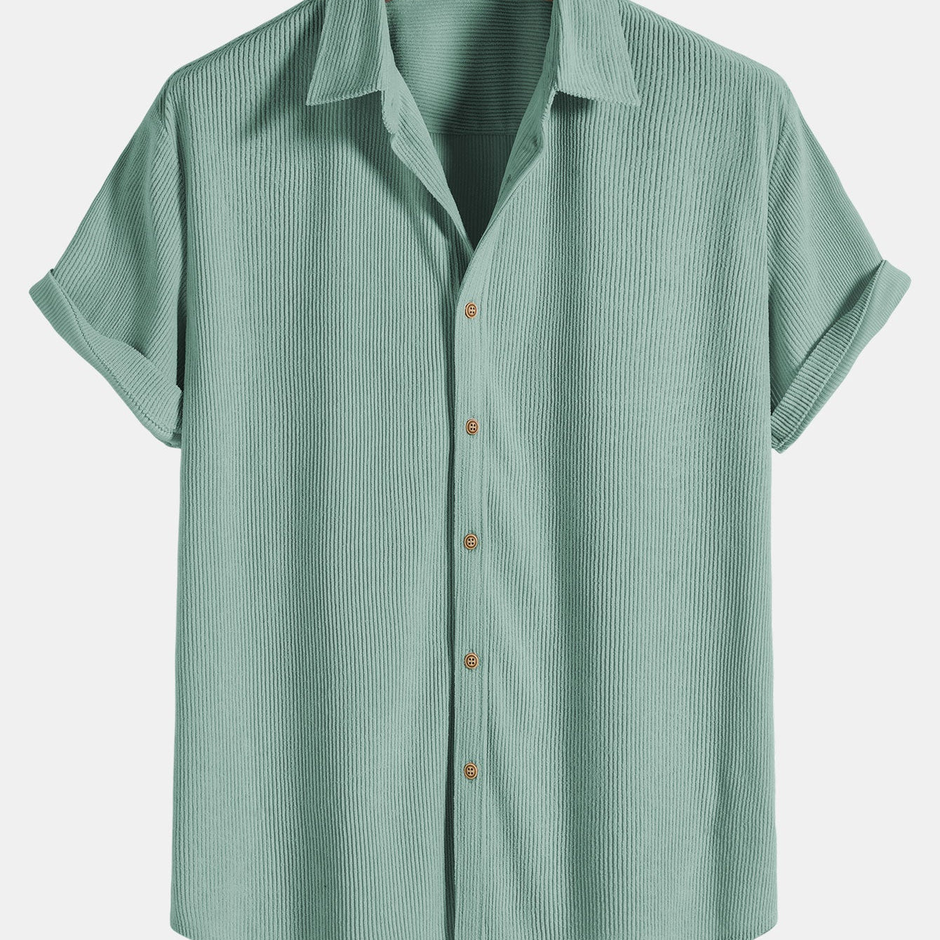 Corduroy Button Up Short Sleeved Shirt