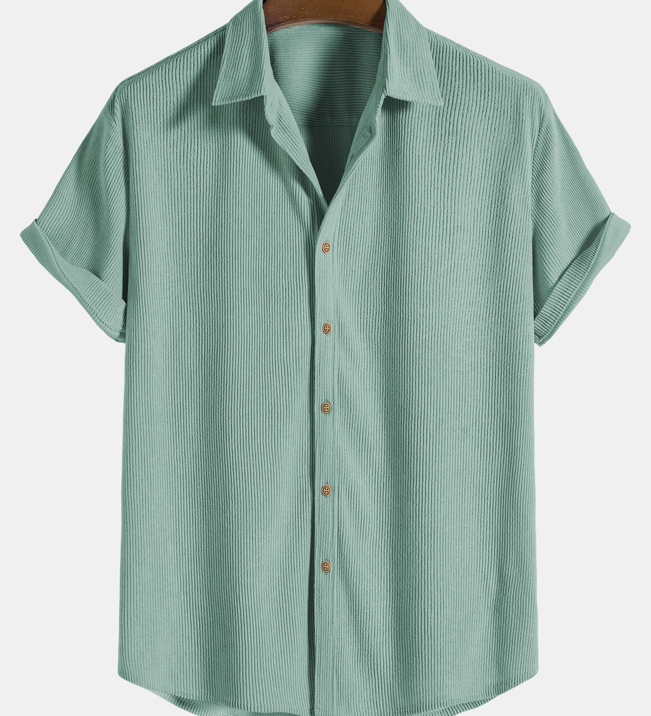Corduroy Button Up Short Sleeved Shirt