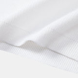 V-Neck Knitted T-Shirt with Drop Shoulder Design