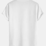 Striped Jacquard Short Sleeve T-Shirt with Arc Hem