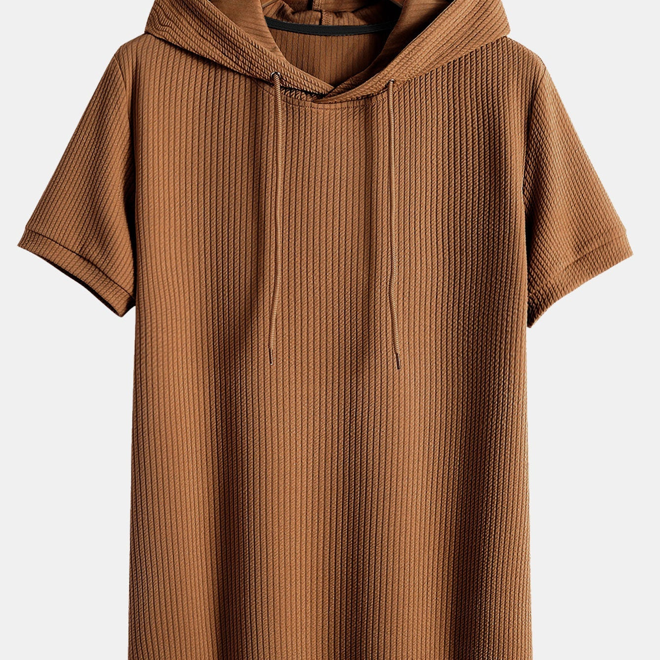 Ribbed Hooded T-Shirt for a Muscle Fit